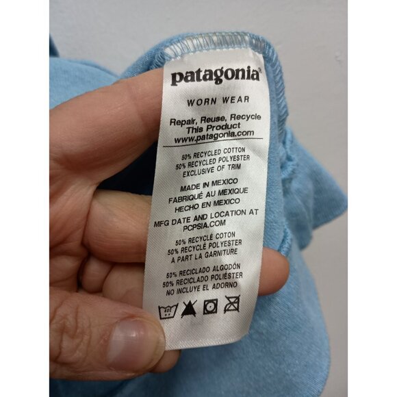 Patagonia Responsibili Tee Mens XL Blue Long Sleeve Classic Graphic Logo - Picture 7 of 11